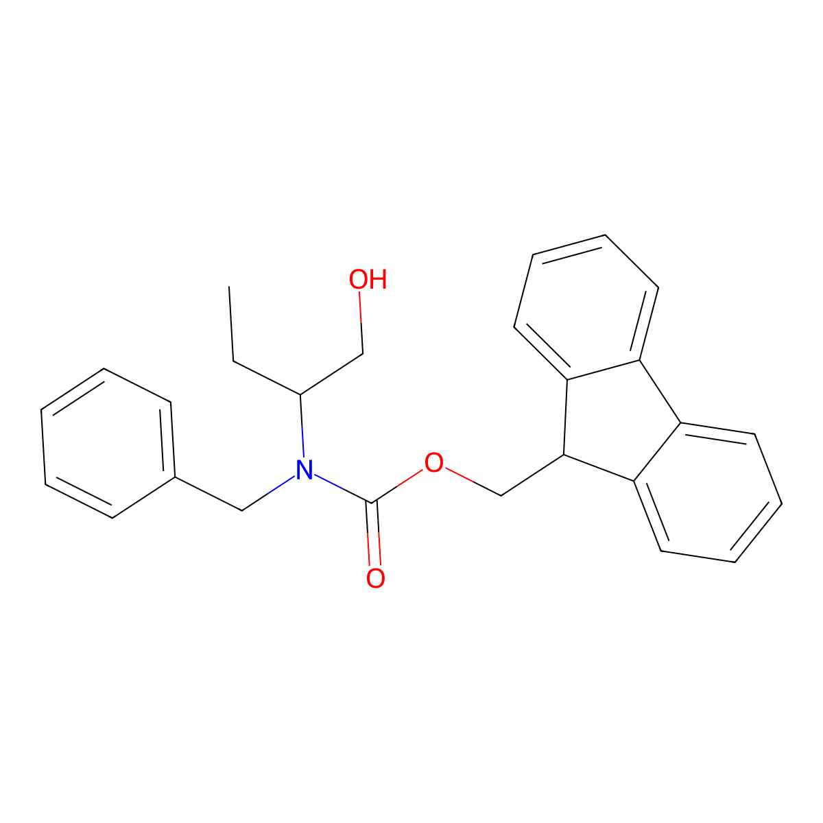 (9H-fluoren-9-yl)methyl N-benzyl-N-[(2S)-1-hydroxybutan-2-yl]carbamate molecular structure, CAS 2763895-37-8