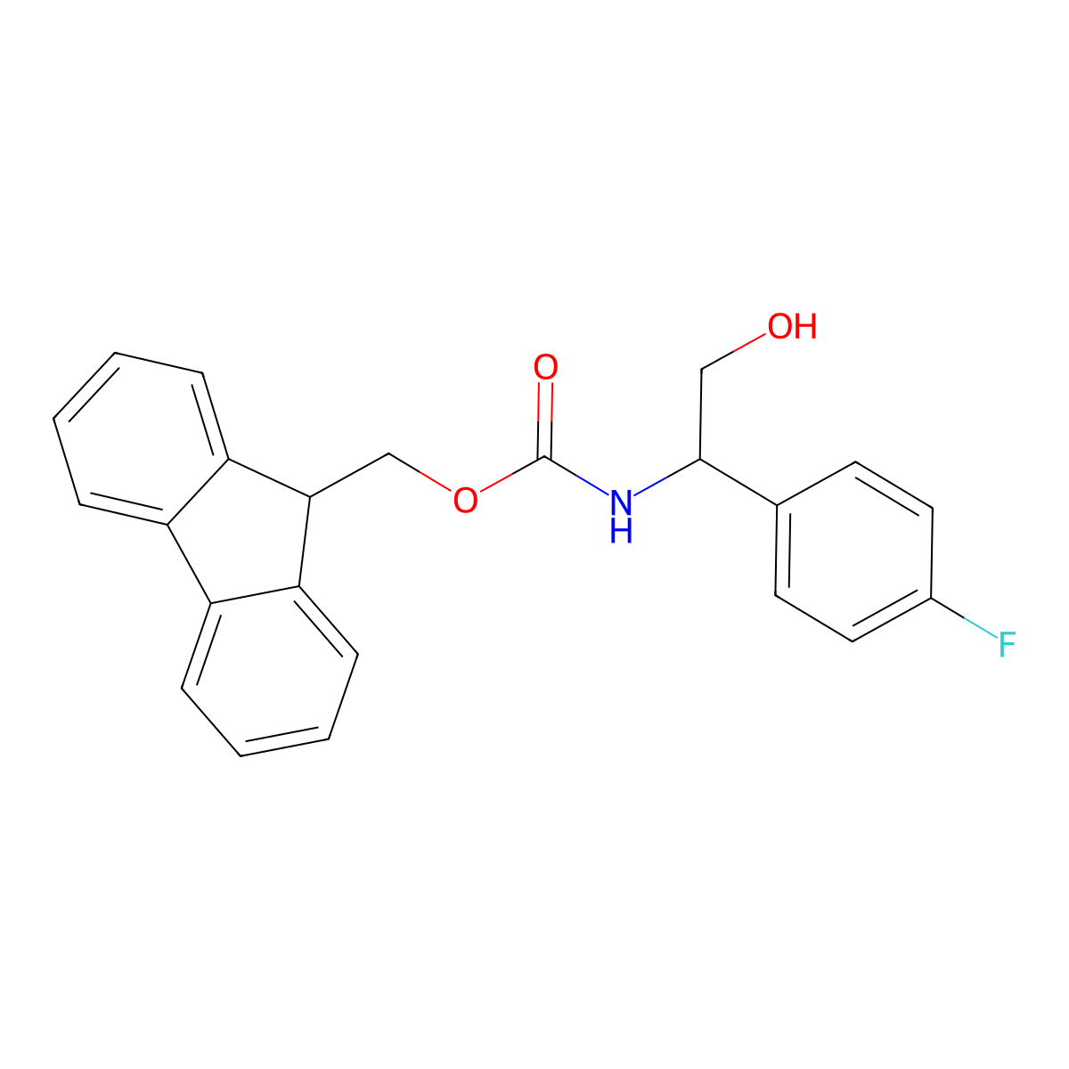 (9H-fluoren-9-yl)methyl N-[(1S)-1-(4-fluorophenyl)-2-hydroxyethyl]carbamate molecular structure, CAS 2763895-52-7