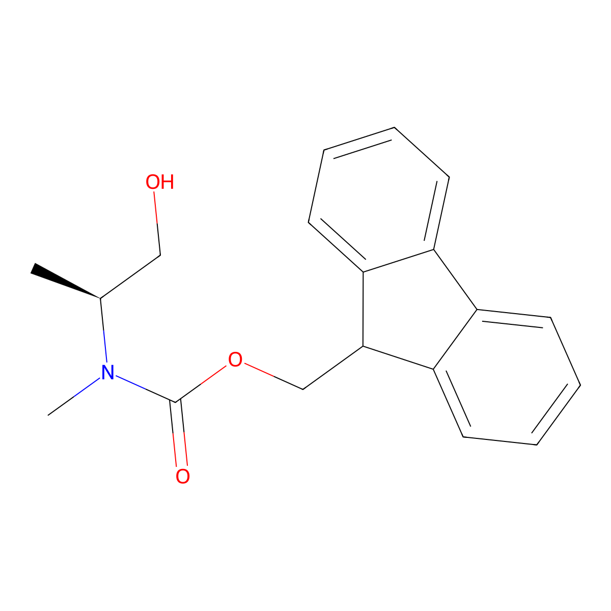 (9H-fluoren-9-yl)methyl N-[(2S)-1-hydroxypropan-2-yl]-N-methylcarbamate molecular structure, CAS 2763895-53-8