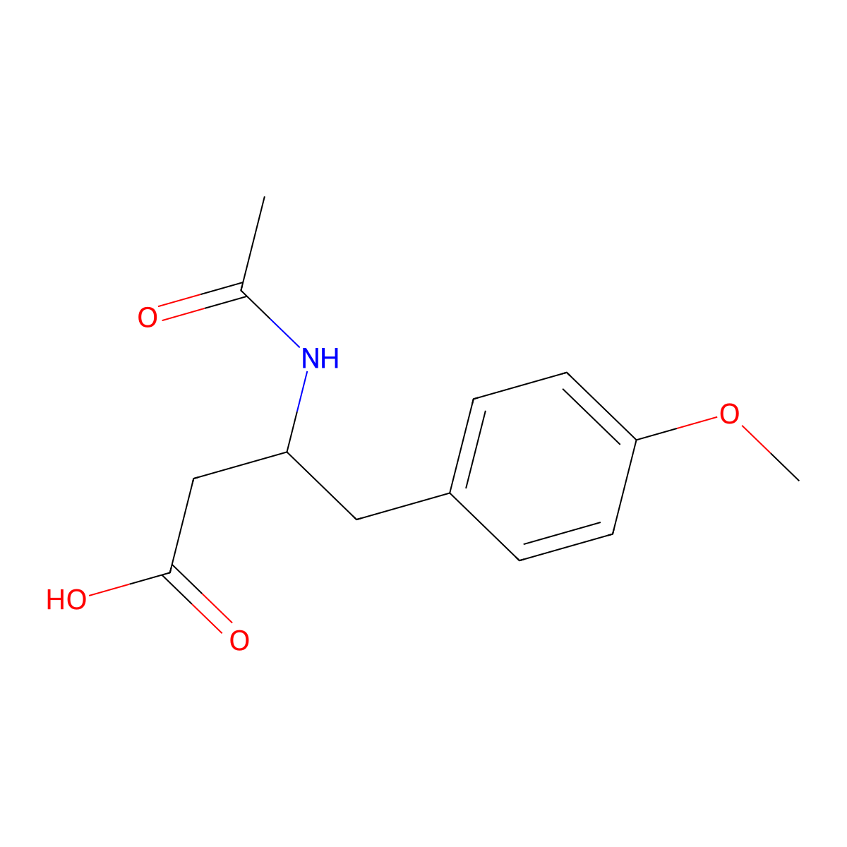 (3R)-3-acetamido-4-(4-methoxyphenyl)butanoic acid molecular structure, CAS 2763895-63-0