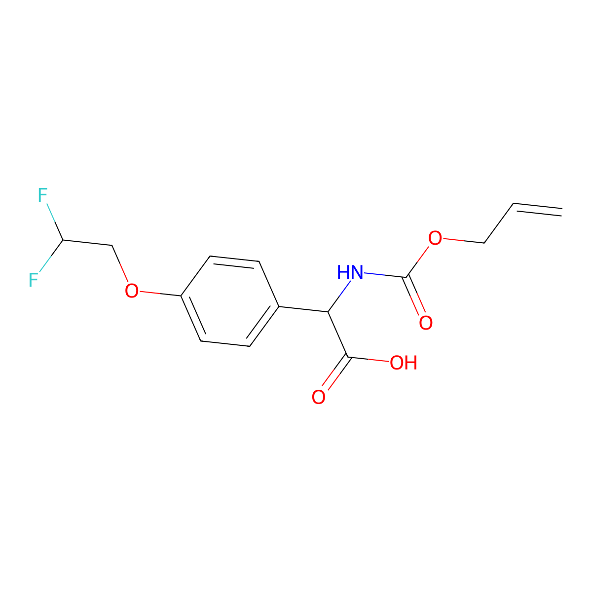 2-[4-(2,2-Difluoroethoxy)phenyl]-2-{[(prop-2-en-1-yloxy)carbonyl]amino}acetic acid molecular structure, CAS 2763902-11-8