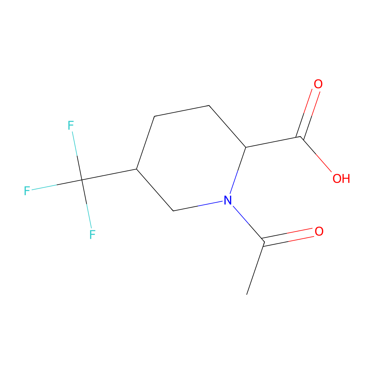 1-Acetyl-5-(trifluoromethyl)piperidine-2-carboxylic acid molecular structure, CAS 2763902-12-9