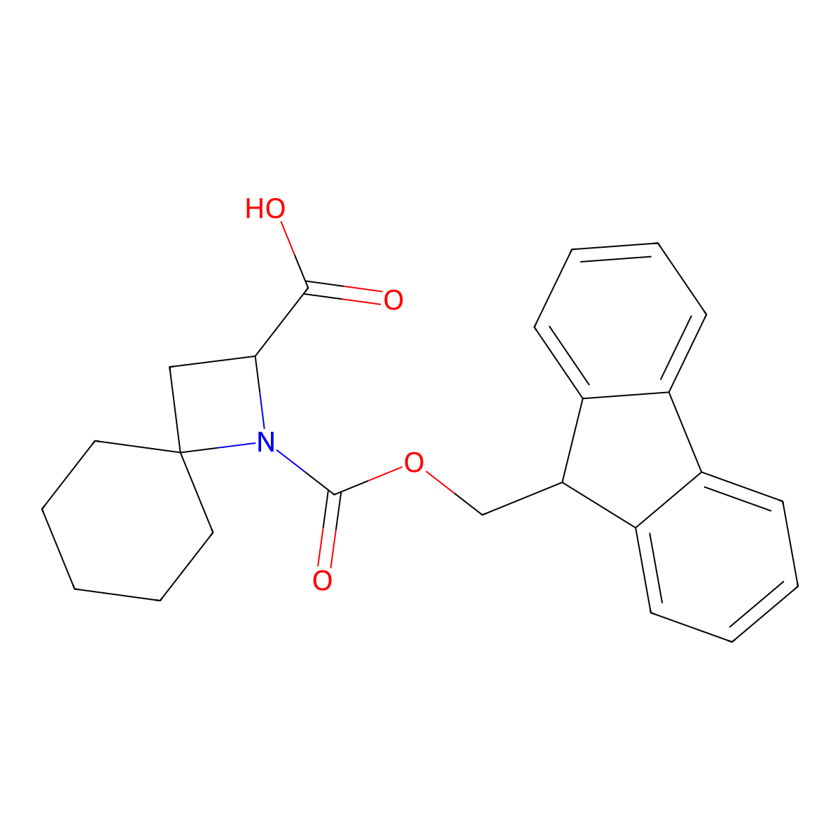1-{[(9H-fluoren-9-yl)methoxy]carbonyl}-1-azaspiro[3.5]nonane-2-carboxylic acid molecular structure, CAS 2763902-30-1