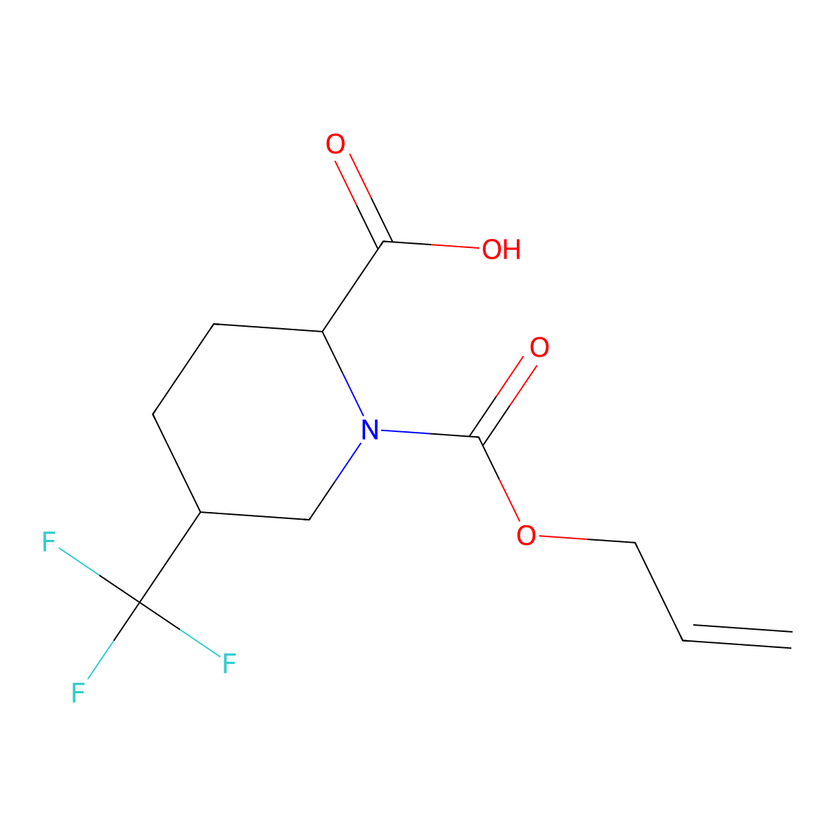 1-[(Prop-2-en-1-yloxy)carbonyl]-5-(trifluoromethyl)piperidine-2-carboxylic acid molecular structure, CAS 2763902-36-7