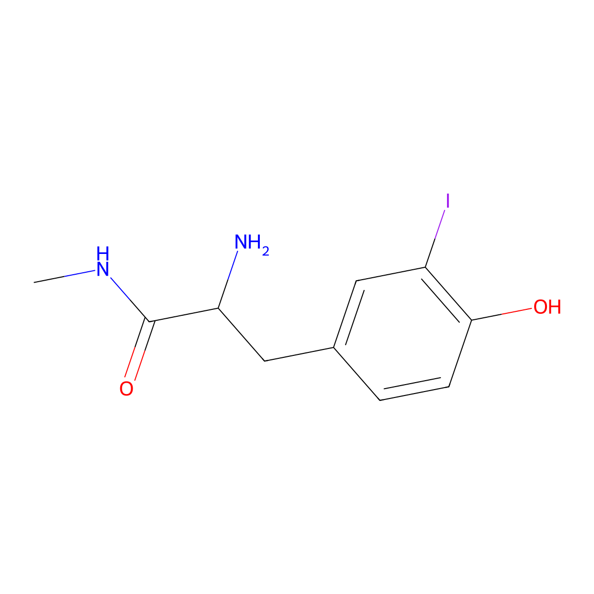 2-amino-3-(4-hydroxy-3-iodophenyl)-N-methylpropanamide molecular structure, CAS 2763902-40-3