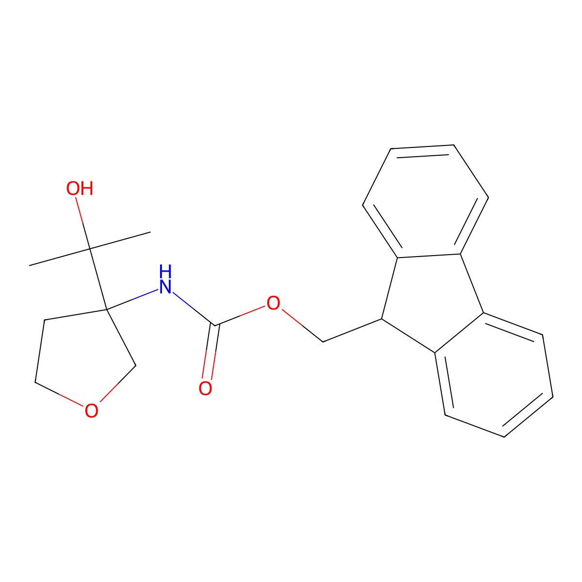 (9H-fluoren-9-yl)methyl N-[3-(2-hydroxypropan-2-yl)oxolan-3-yl]carbamate molecular structure, CAS 2763902-45-8