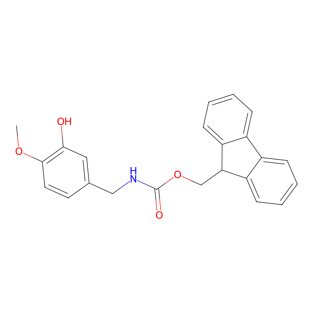 (9H-fluoren-9-yl)methyl N-[(3-hydroxy-4-methoxyphenyl)methyl]carbamate molecular structure, CAS 2763902-51-6