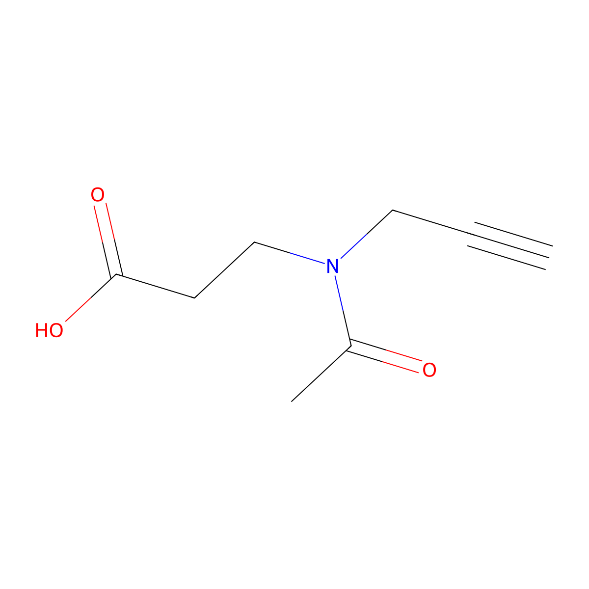 3-[N-(prop-2-yn-1-yl)acetamido]propanoic acid molecular structure, CAS 2763902-53-8