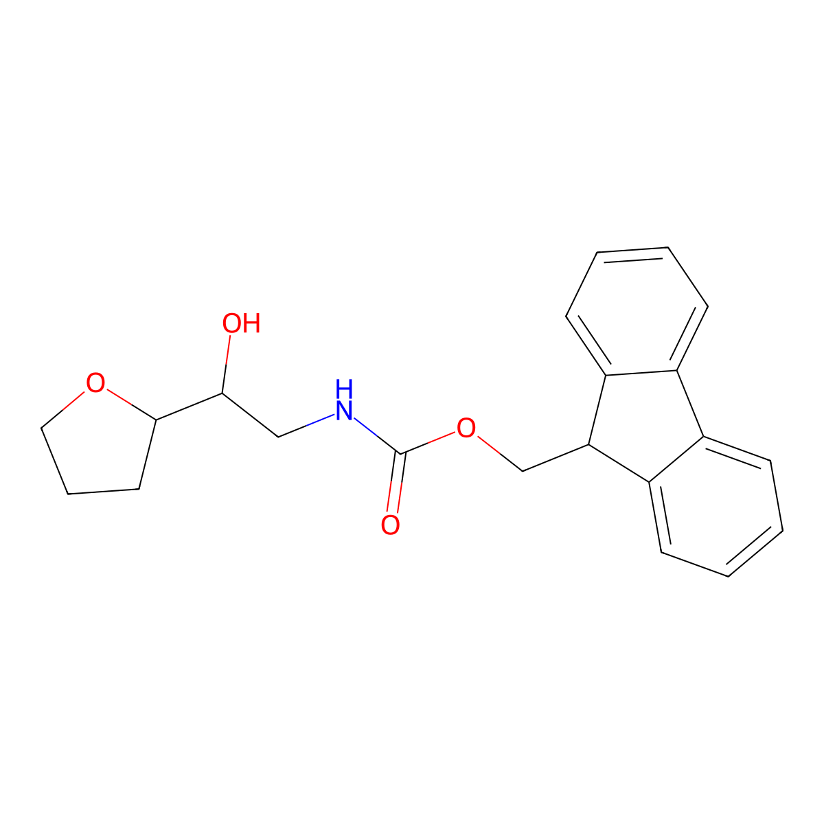 (9H-fluoren-9-yl)methyl N-[2-hydroxy-2-(oxolan-2-yl)ethyl]carbamate molecular structure, CAS 2763902-73-2