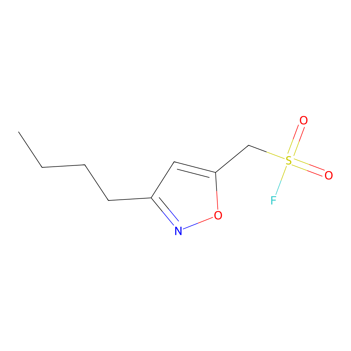 (3-Butyl-1,2-oxazol-5-yl)methanesulfonyl fluoride molecular structure, CAS 2763902-79-8