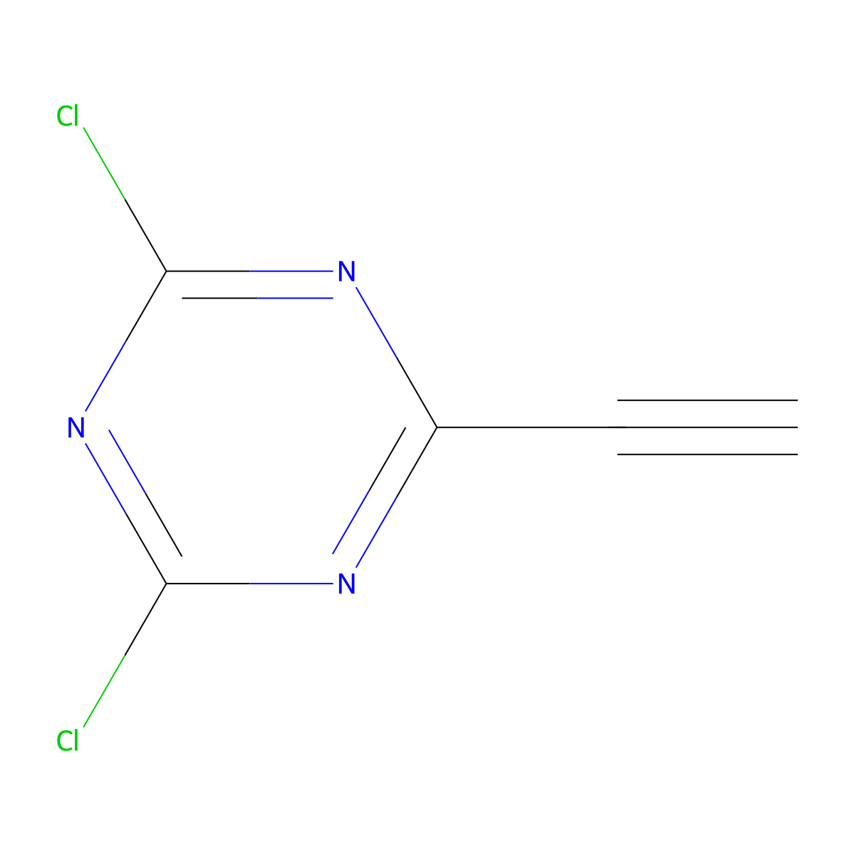 2,4-Dichloro-6-ethynyl-1,3,5-triazine molecular structure, CAS 2763902-90-3