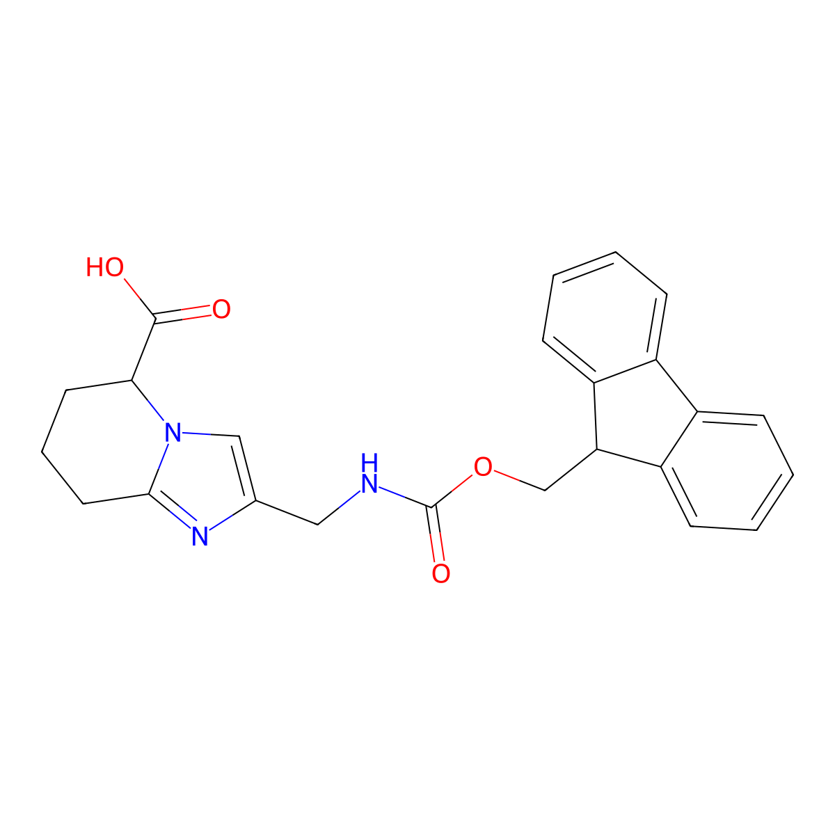 2-[({[(9H-fluoren-9-yl)methoxy]carbonyl}amino)methyl]-5H,6H,7H,8H-imidazo[1,2-a]pyridine-5-carboxylic acid molecular structure, CAS 2763902-93-6