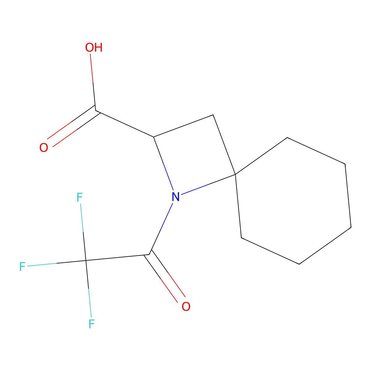 1-(2,2,2-Trifluoroacetyl)-1-azaspiro[3.5]nonane-2-carboxylic acid molecular structure, CAS 2763902-97-0