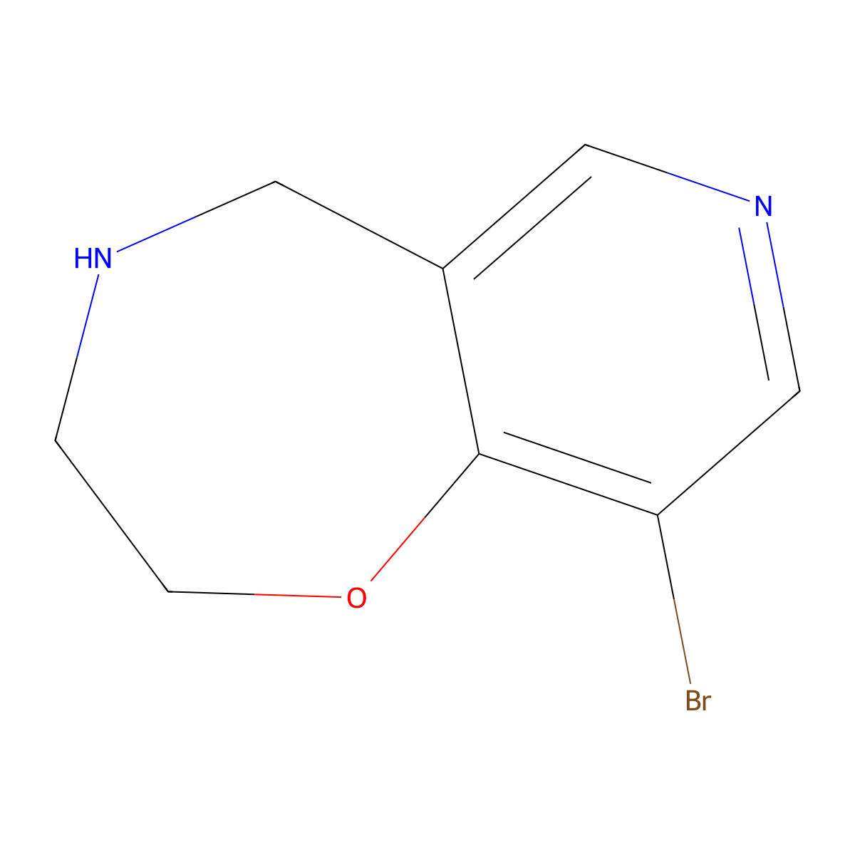9-bromo-2H,3H,4H,5H-pyrido[3,4-f][1,4]oxazepine molecular structure, CAS 2763903-00-8