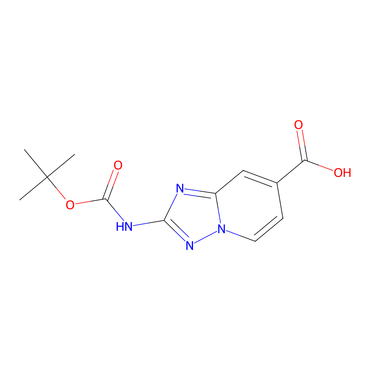 2-{[(Tert-butoxy)carbonyl]amino}-[1,2,4]triazolo[1,5-a]pyridine-7-carboxylic acid molecular structure, CAS 2763903-06-4