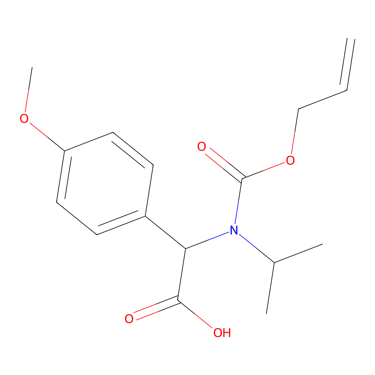 2-(4-Methoxyphenyl)-2-{[(prop-2-en-1-yloxy)carbonyl](propan-2-yl)amino}acetic acid molecular structure, CAS 2763903-13-3
