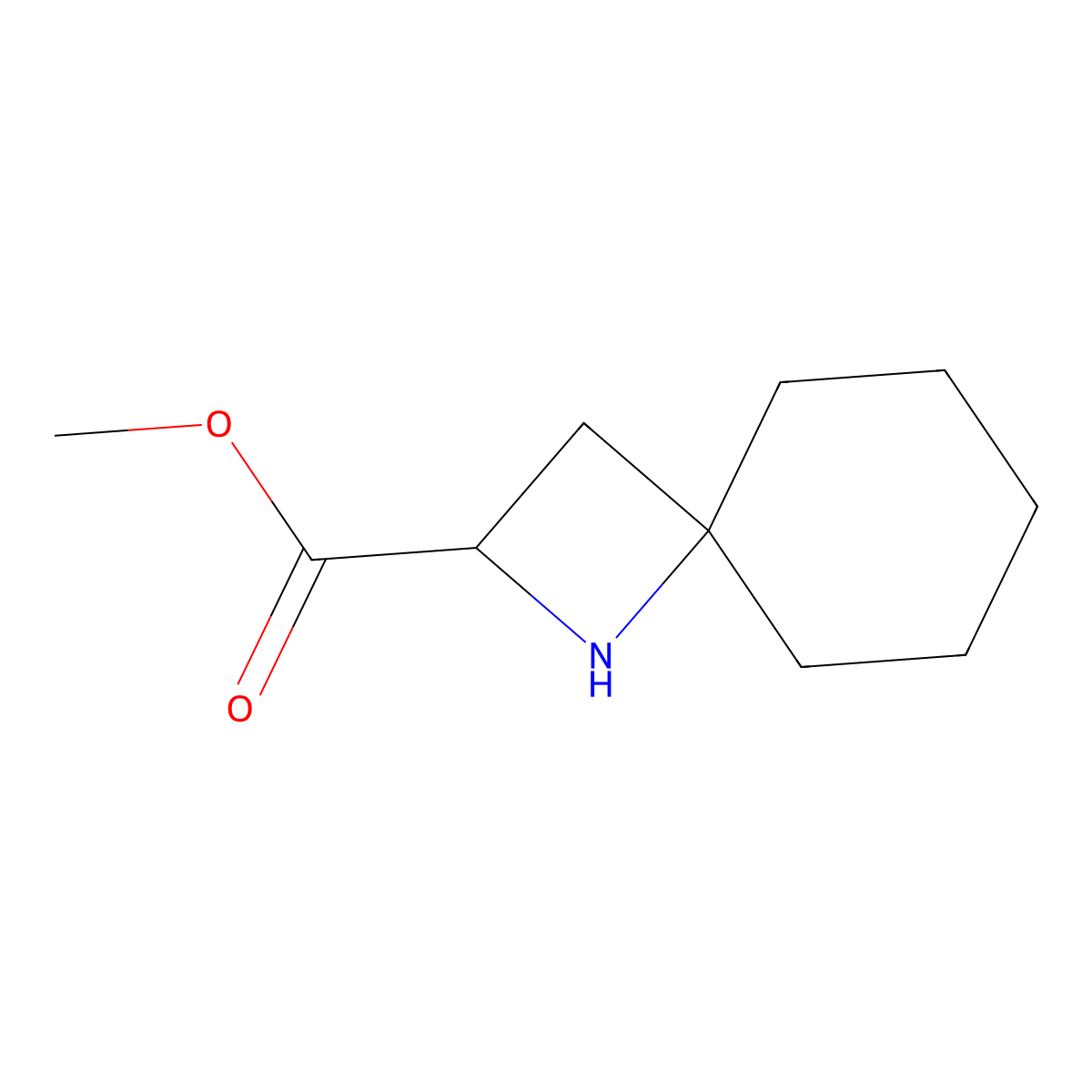 Methyl 1-azaspiro[3.5]nonane-2-carboxylate molecular structure, CAS 2763903-19-9