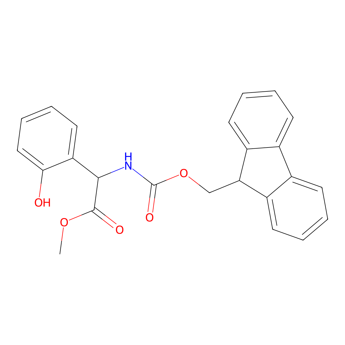 methyl 2-({[(9H-fluoren-9-yl)methoxy]carbonyl}amino)-2-(2-hydroxyphenyl)acetate molecular structure, CAS 2763903-27-9