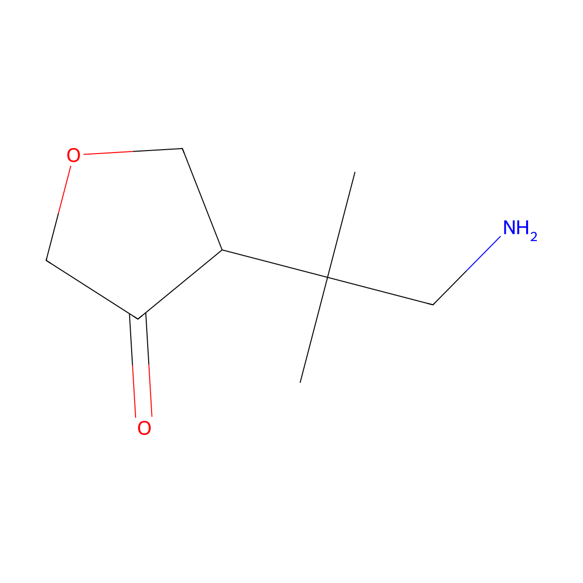 4-(1-Amino-2-methylpropan-2-yl)oxolan-3-one molecular structure, CAS 2763903-31-5