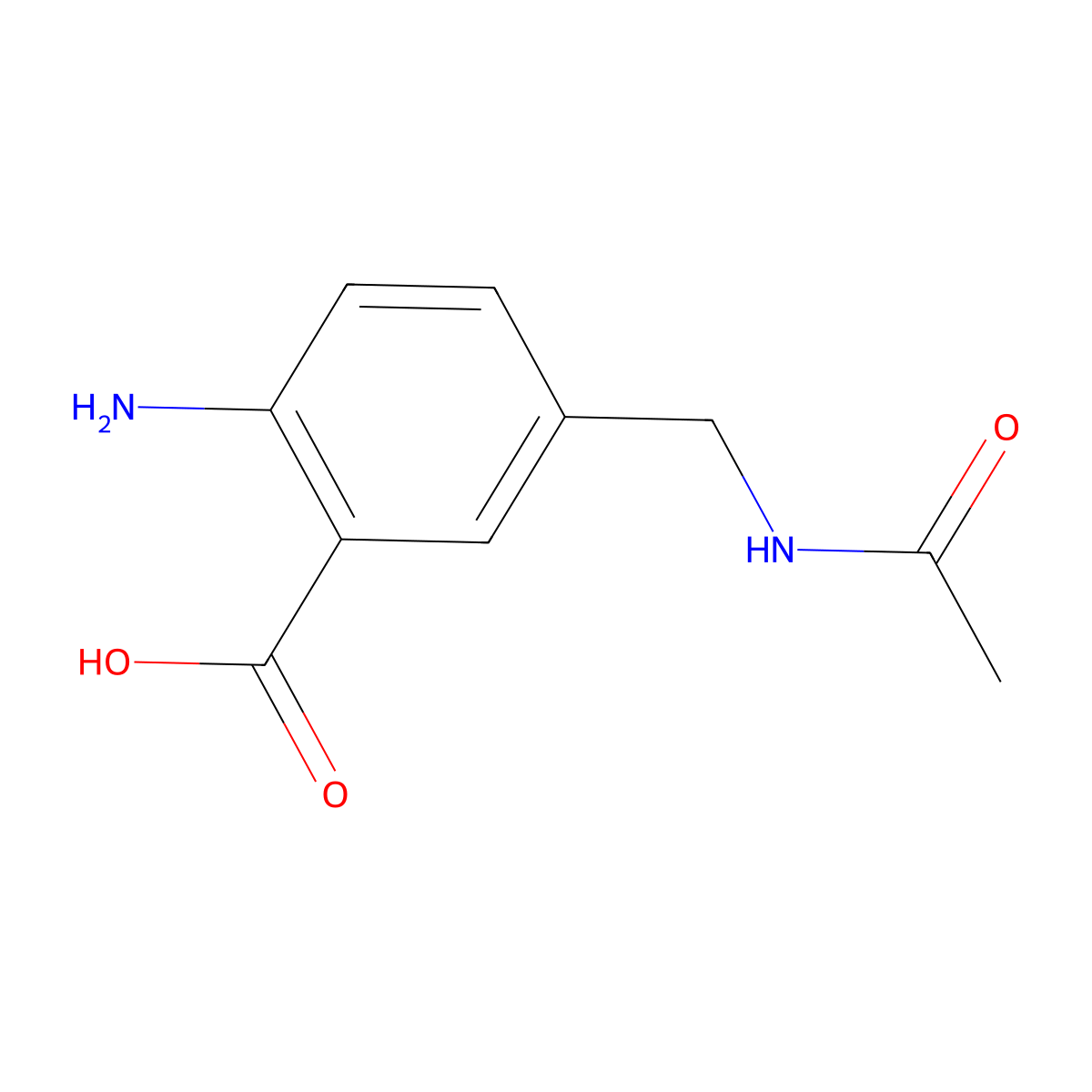 2-Amino-5-(acetamidomethyl)benzoic acid molecular structure, CAS 2763903-44-0