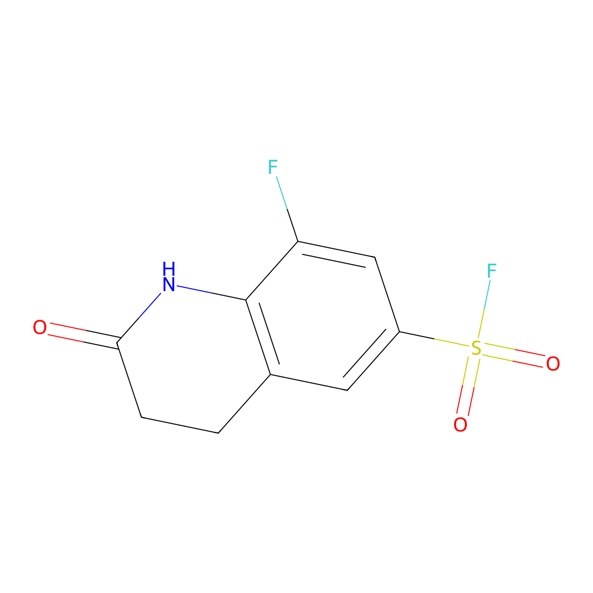 8-Fluoro-2-oxo-1,2,3,4-tetrahydroquinoline-6-sulfonyl fluoride molecular structure, CAS 2763903-55-3