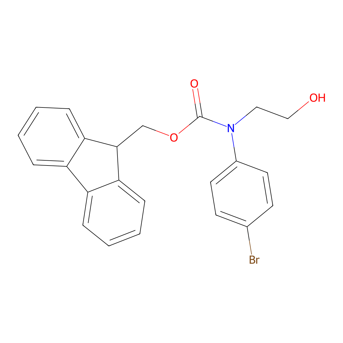 (9H-fluoren-9-yl)methyl N-(4-bromophenyl)-N-(2-hydroxyethyl)carbamate molecular structure, CAS 2763905-40-2