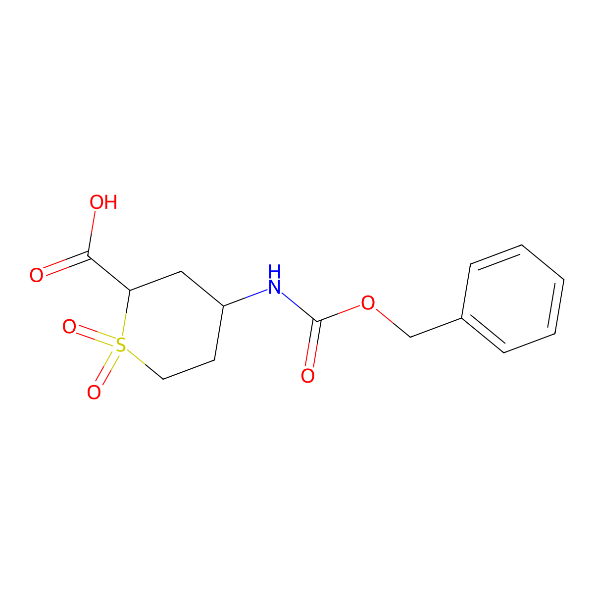 4-{[(Benzyloxy)carbonyl]amino}-1,1-dioxo-1lambda6-thiane-2-carboxylic acid molecular structure, CAS 2763905-52-6