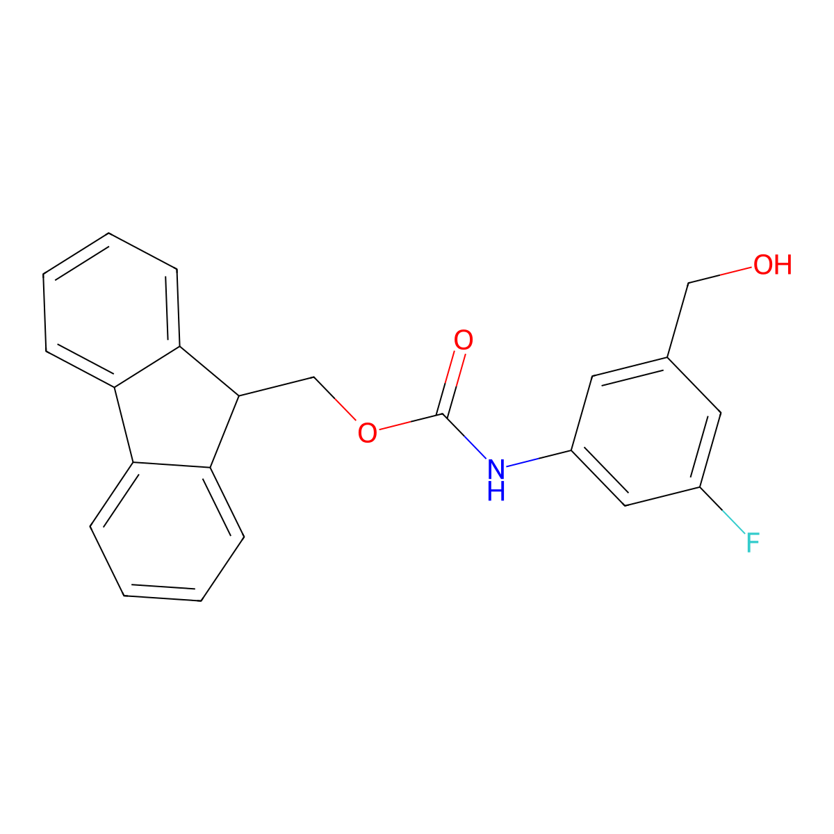(9H-fluoren-9-yl)methyl N-[3-fluoro-5-(hydroxymethyl)phenyl]carbamate molecular structure, CAS 2763905-55-9