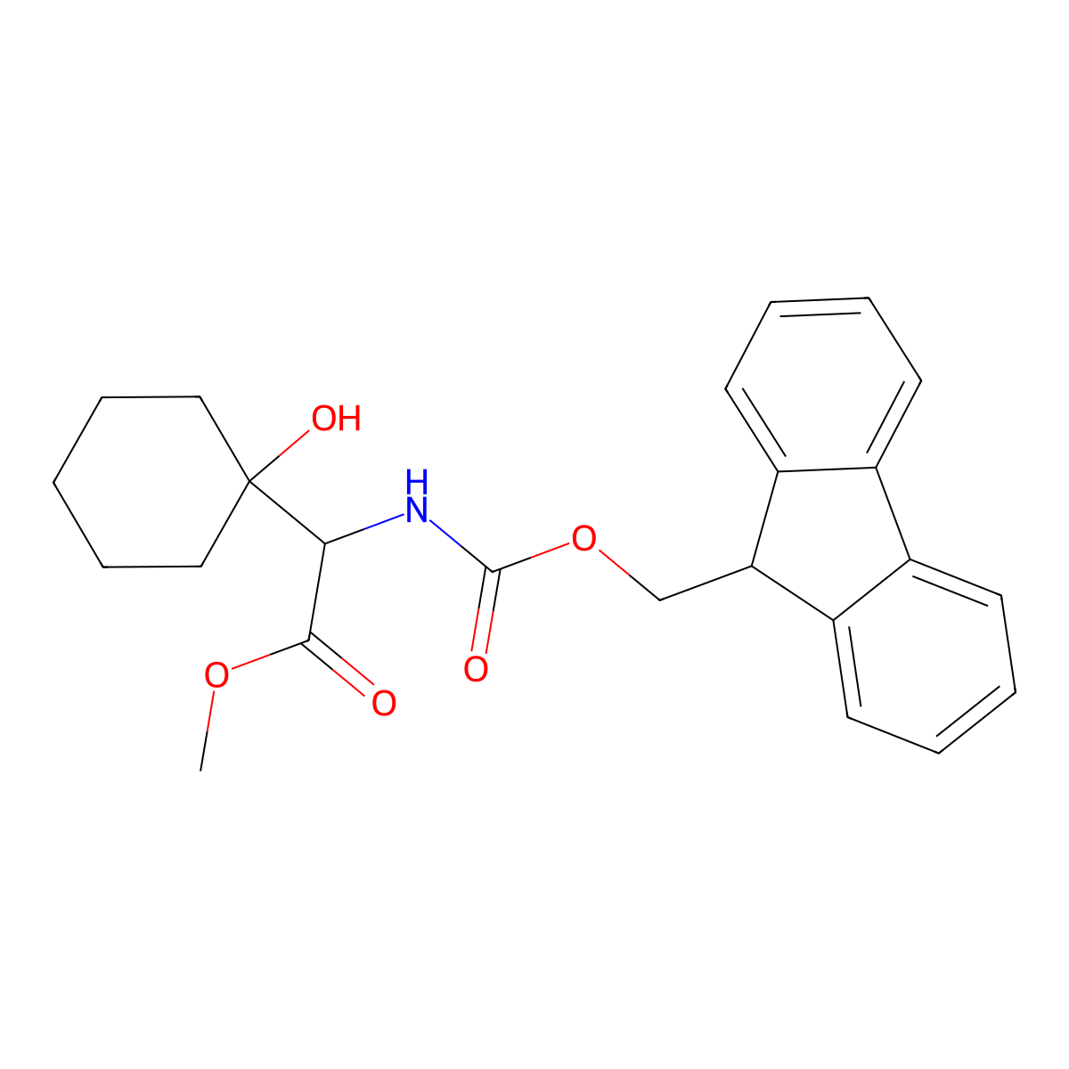 methyl 2-({[(9H-fluoren-9-yl)methoxy]carbonyl}amino)-2-(1-hydroxycyclohexyl)acetate molecular structure, CAS 2763905-56-0