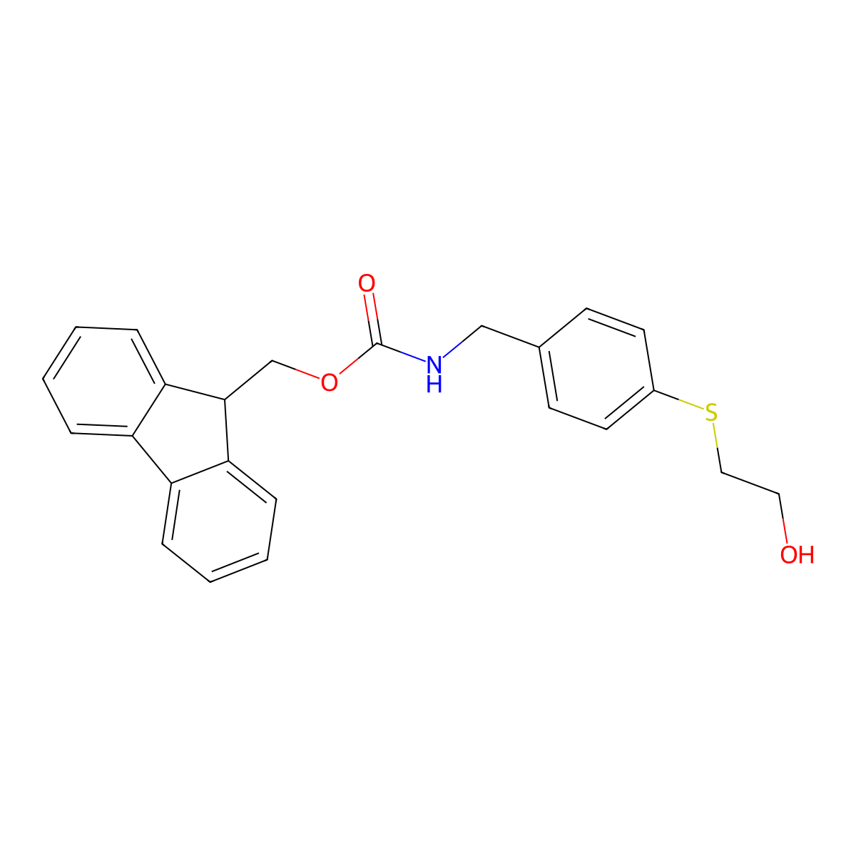 (9H-fluoren-9-yl)methyl N-({4-[(2-hydroxyethyl)sulfanyl]phenyl}methyl)carbamate molecular structure, CAS 2763905-77-5