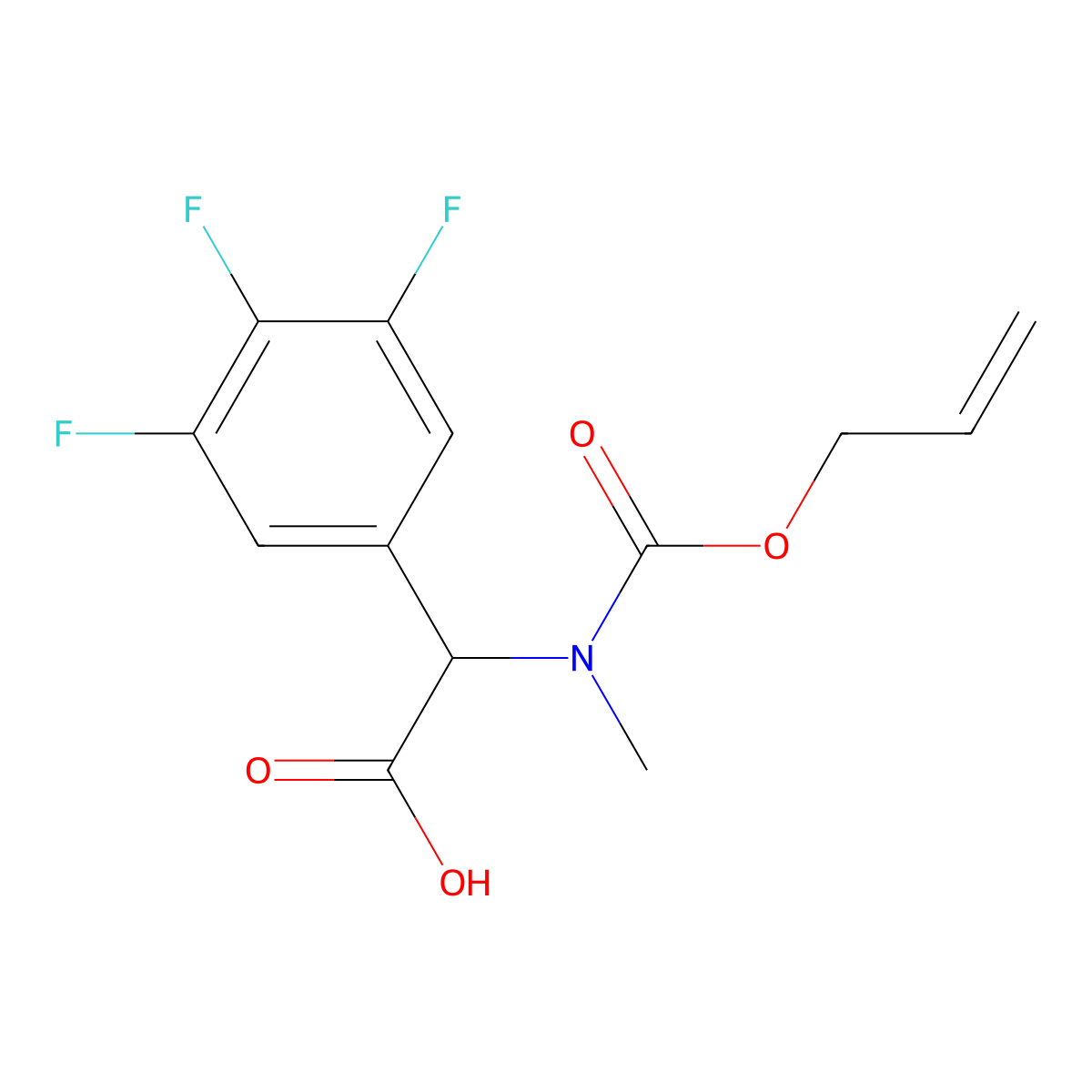 2-{Methyl[(prop-2-en-1-yloxy)carbonyl]amino}-2-(3,4,5-trifluorophenyl)acetic acid molecular structure, CAS 2763905-93-5