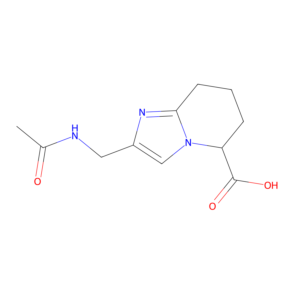 2-(acetamidomethyl)-5H,6H,7H,8H-imidazo[1,2-a]pyridine-5-carboxylic acid molecular structure, CAS 2763906-07-4