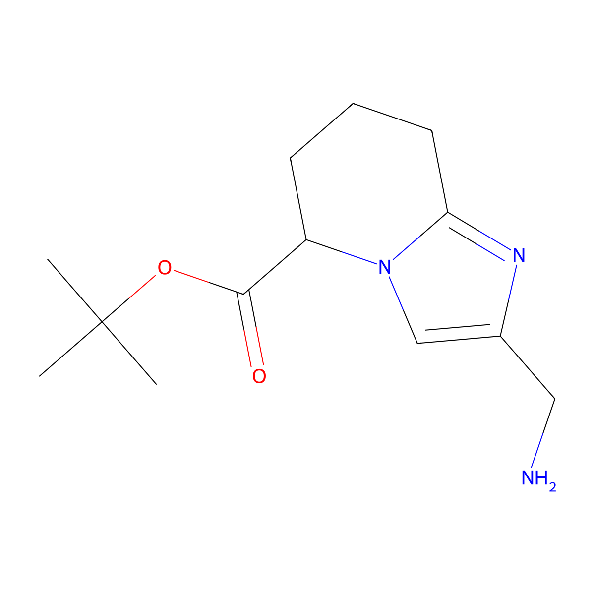 tert-butyl 2-(aminomethyl)-5H,6H,7H,8H-imidazo[1,2-a]pyridine-5-carboxylate molecular structure, CAS 2763906-14-3