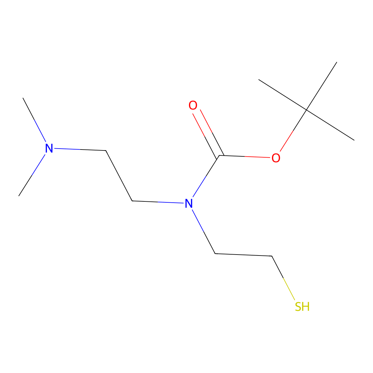 tert-butyl N-[2-(dimethylamino)ethyl]-N-(2-sulfanylethyl)carbamate molecular structure, CAS 2763906-16-5