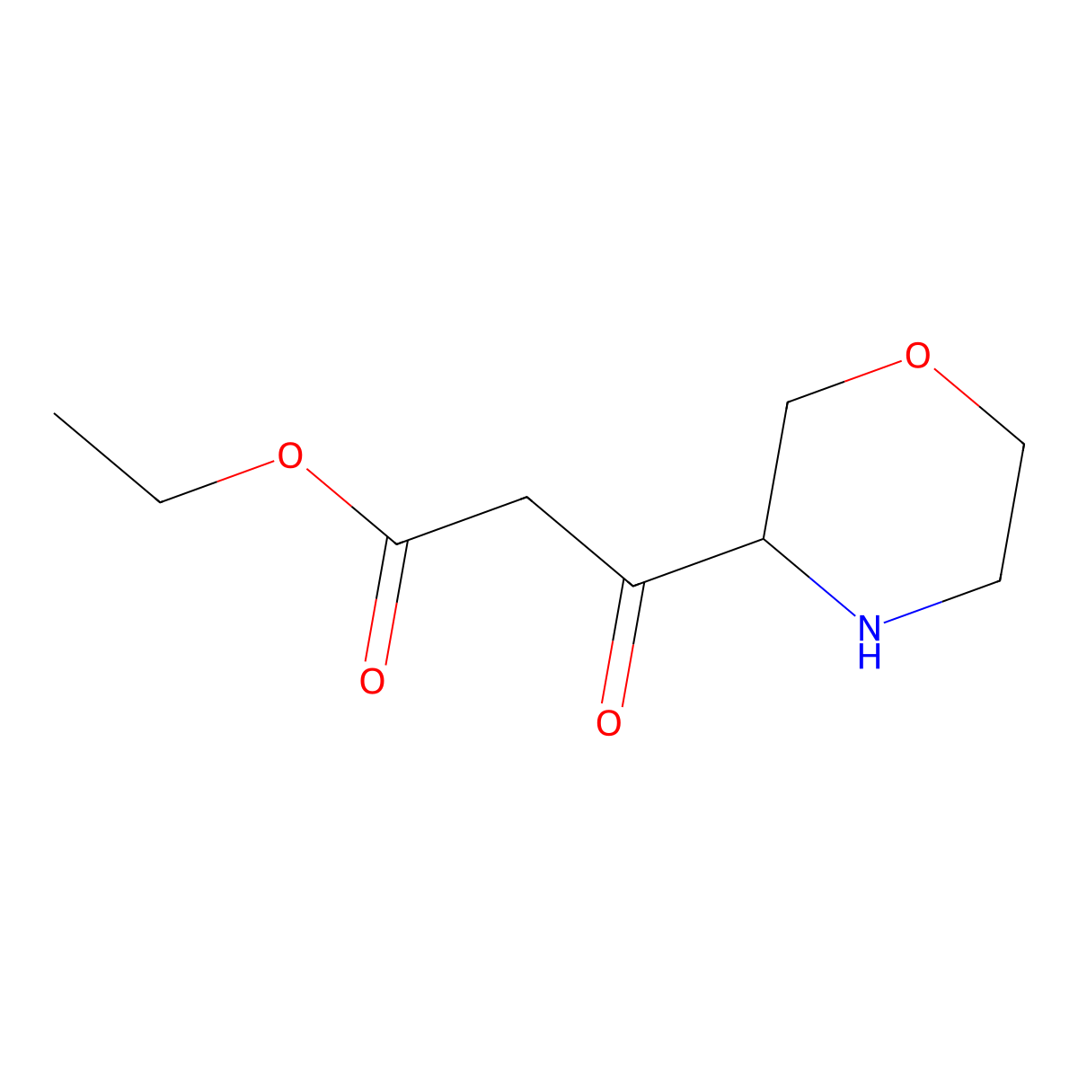Ethyl 3-(morpholin-3-yl)-3-oxopropanoate molecular structure, CAS 2763906-20-1