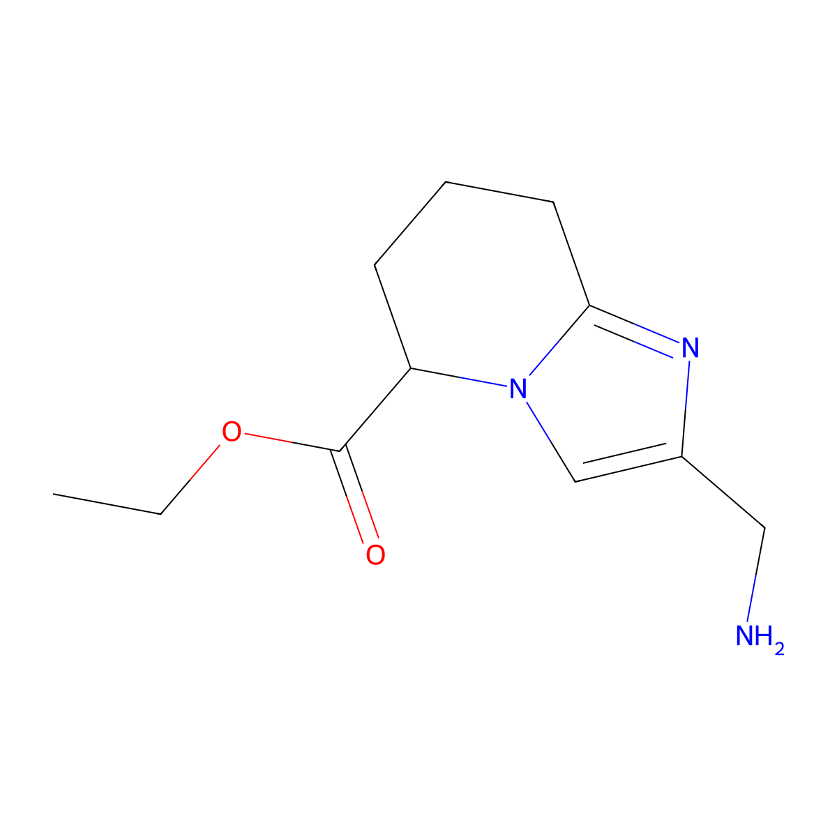 ethyl 2-(aminomethyl)-5H,6H,7H,8H-imidazo[1,2-a]pyridine-5-carboxylate molecular structure, CAS 2763906-25-6