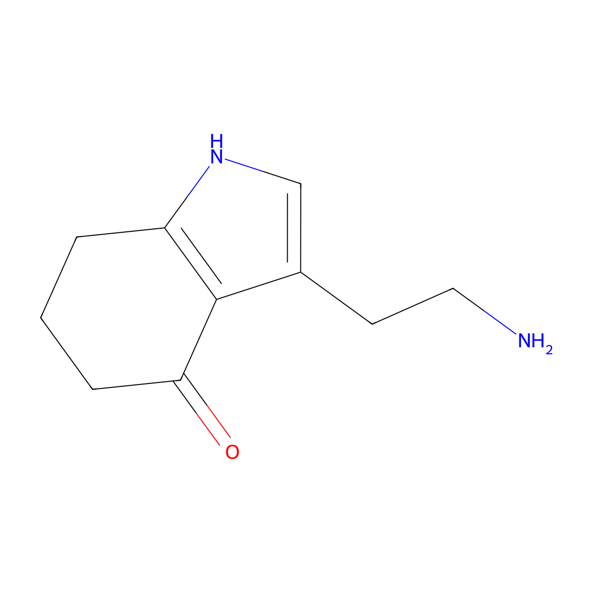 3-(2-aminoethyl)-4,5,6,7-tetrahydro-1H-indol-4-one molecular structure, CAS 2763906-26-7
