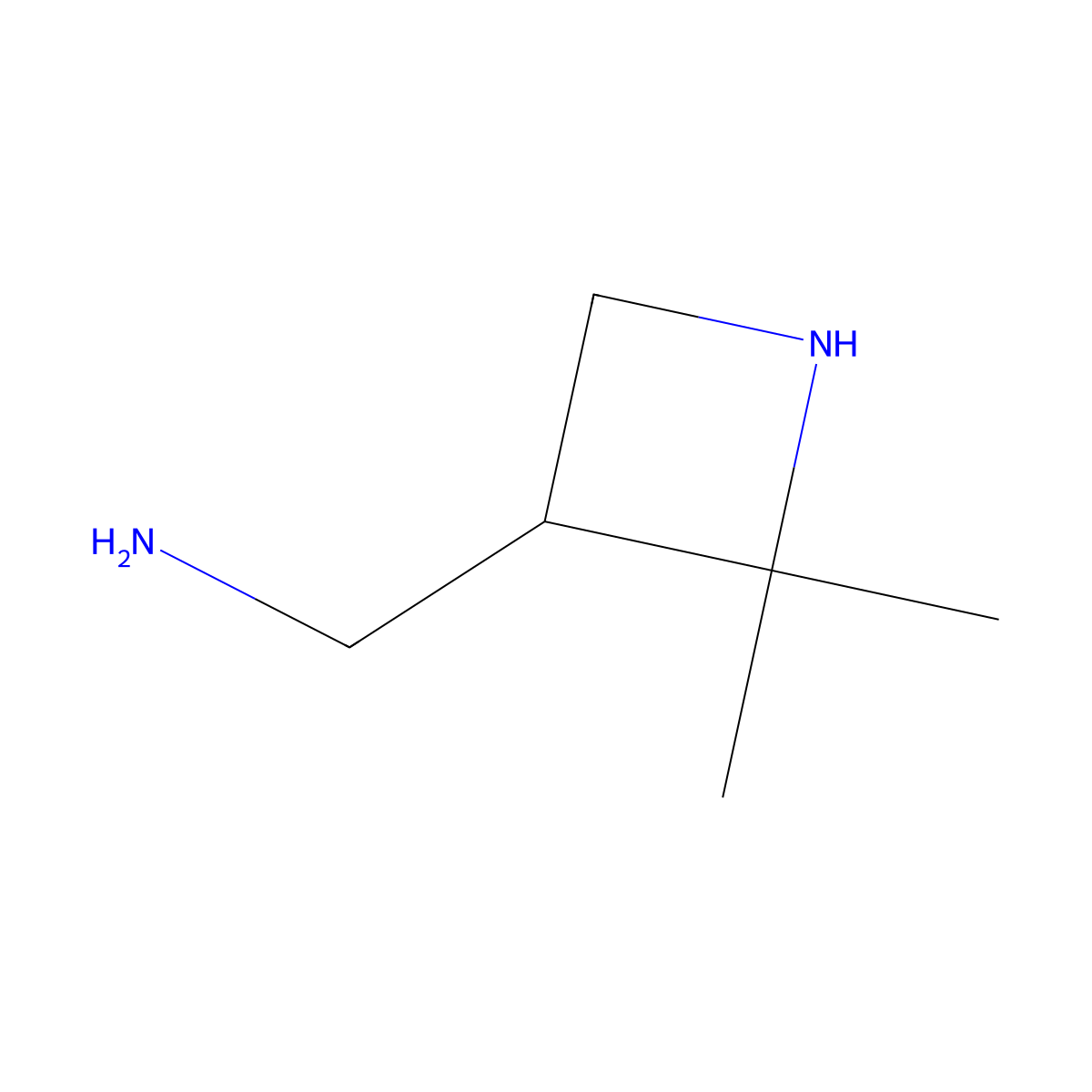1-(2,2-Dimethylazetidin-3-yl)methanamine molecular structure, CAS 2763906-32-5