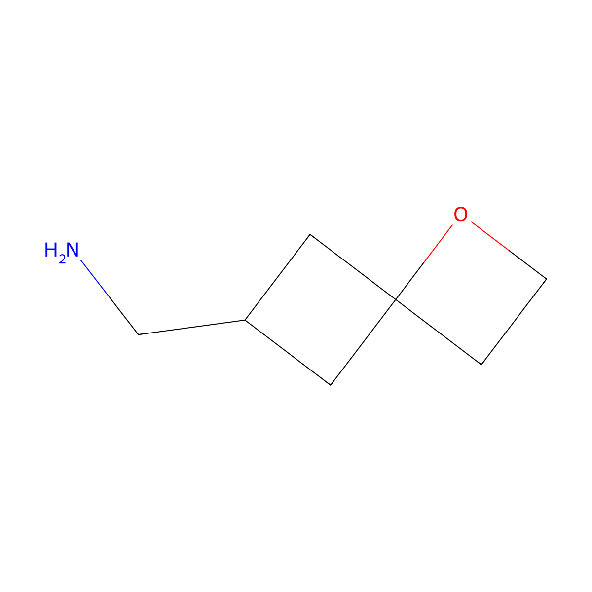 1-{1-Oxaspiro[3.3]heptan-6-yl}methanamine molecular structure, CAS 2763906-43-8