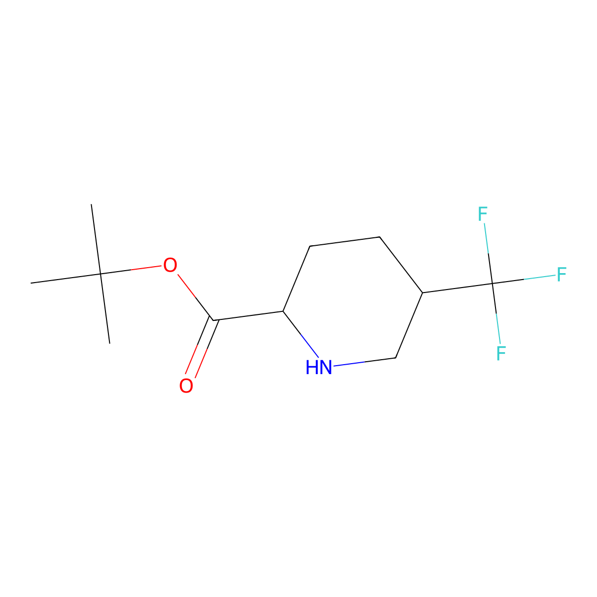 Tert-butyl 5-(trifluoromethyl)piperidine-2-carboxylate molecular structure, CAS 2763906-44-9