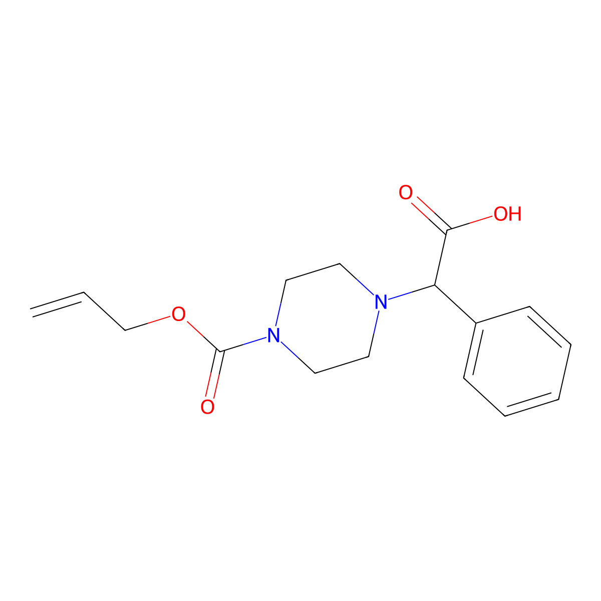 2-Phenyl-2-{4-[(prop-2-en-1-yloxy)carbonyl]piperazin-1-yl}acetic acid molecular structure, CAS 2763906-60-9