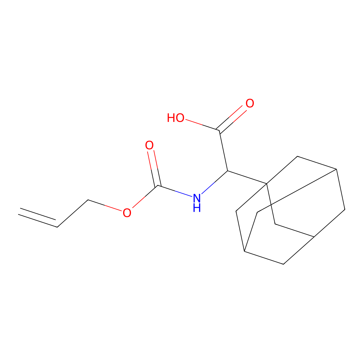 2-(Adamantan-1-yl)-2-{[(prop-2-en-1-yloxy)carbonyl]amino}acetic acid molecular structure, CAS 2763906-64-3