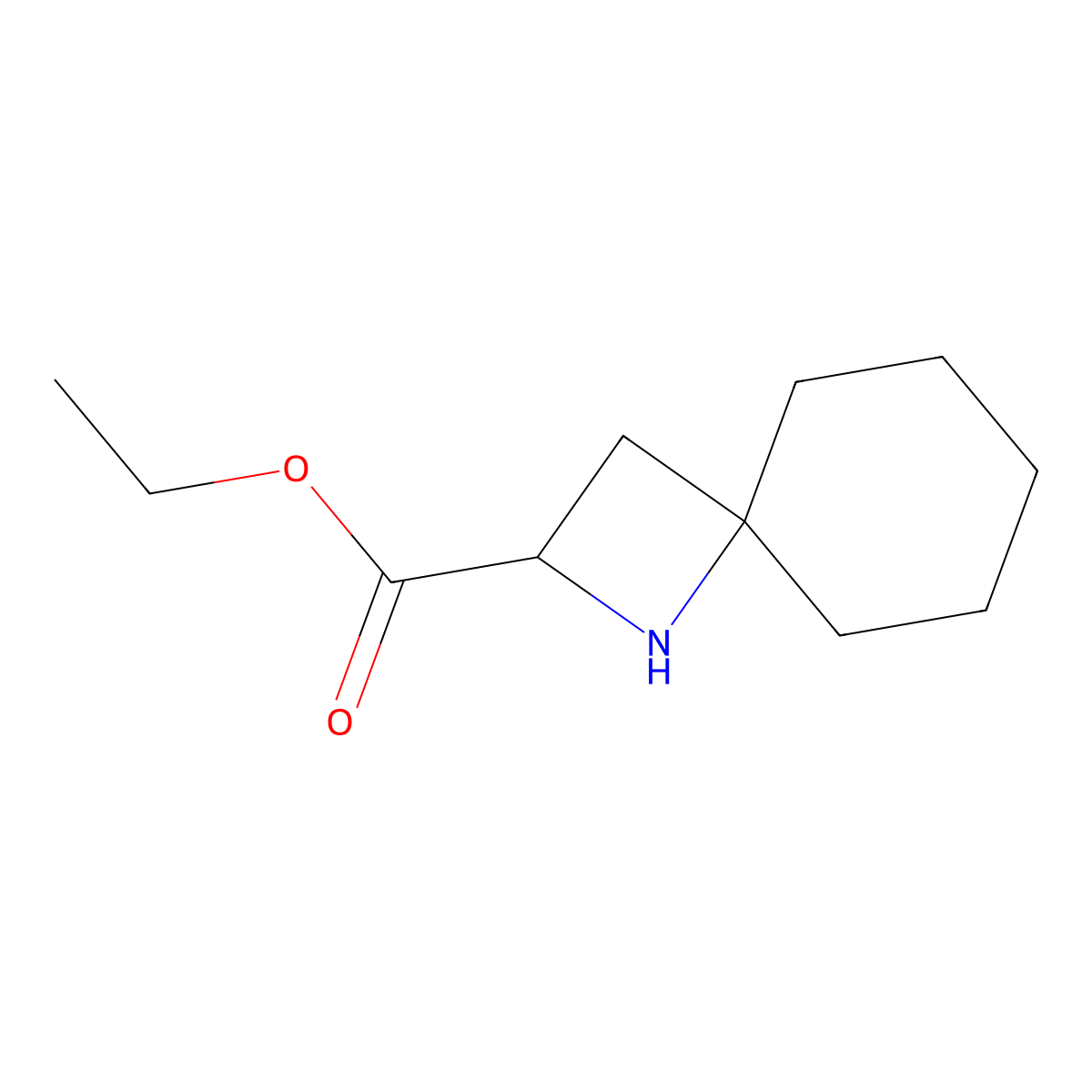 Ethyl 1-azaspiro[3.5]nonane-2-carboxylate molecular structure, CAS 2763906-66-5