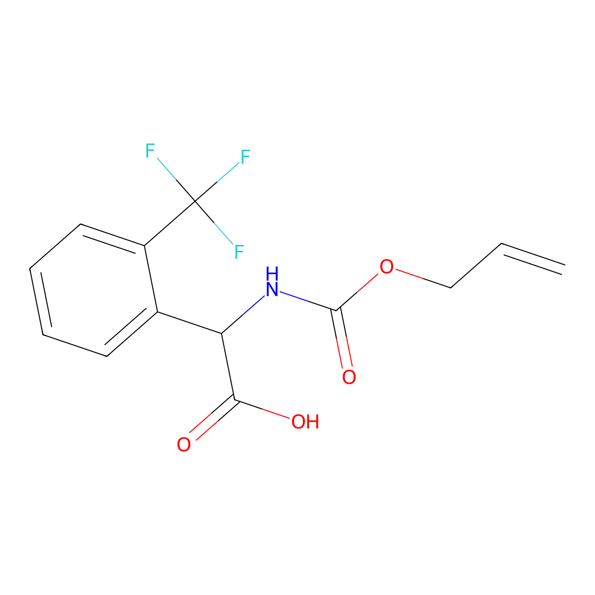 2-{[(Prop-2-en-1-yloxy)carbonyl]amino}-2-[2-(trifluoromethyl)phenyl]acetic acid molecular structure, CAS 2763906-81-4