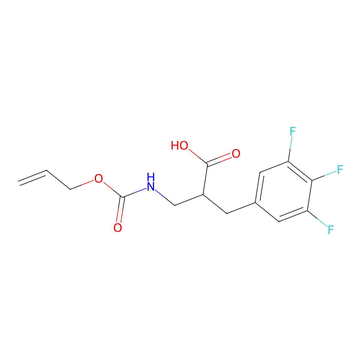 3-{[(Prop-2-en-1-yloxy)carbonyl]amino}-2-[(3,4,5-trifluorophenyl)methyl]propanoic acid molecular structure, CAS 2763906-91-6