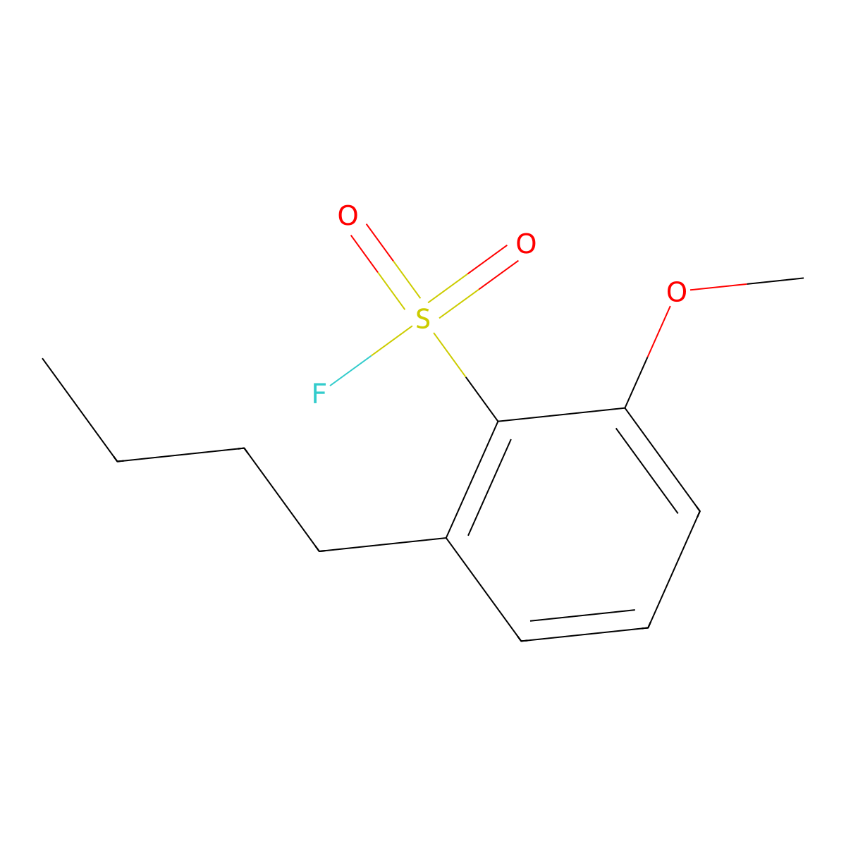 2-Butyl-6-methoxybenzene-1-sulfonyl fluoride molecular structure, CAS 2763906-94-9