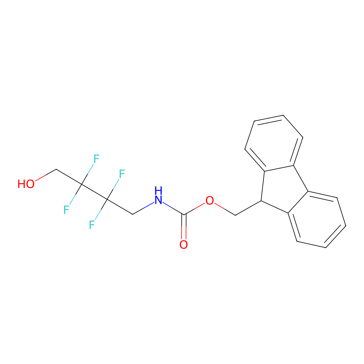 (9H-fluoren-9-yl)methyl N-(2,2,3,3-tetrafluoro-4-hydroxybutyl)carbamate molecular structure, CAS 2763906-97-2