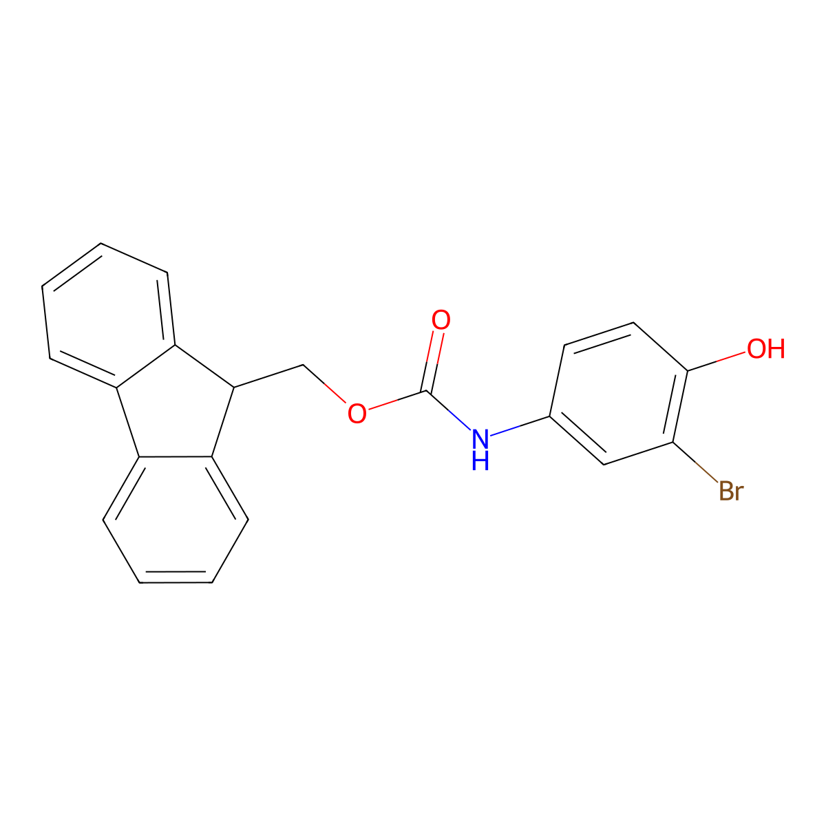 (9H-fluoren-9-yl)methyl N-(3-bromo-4-hydroxyphenyl)carbamate molecular structure, CAS 2763907-15-7