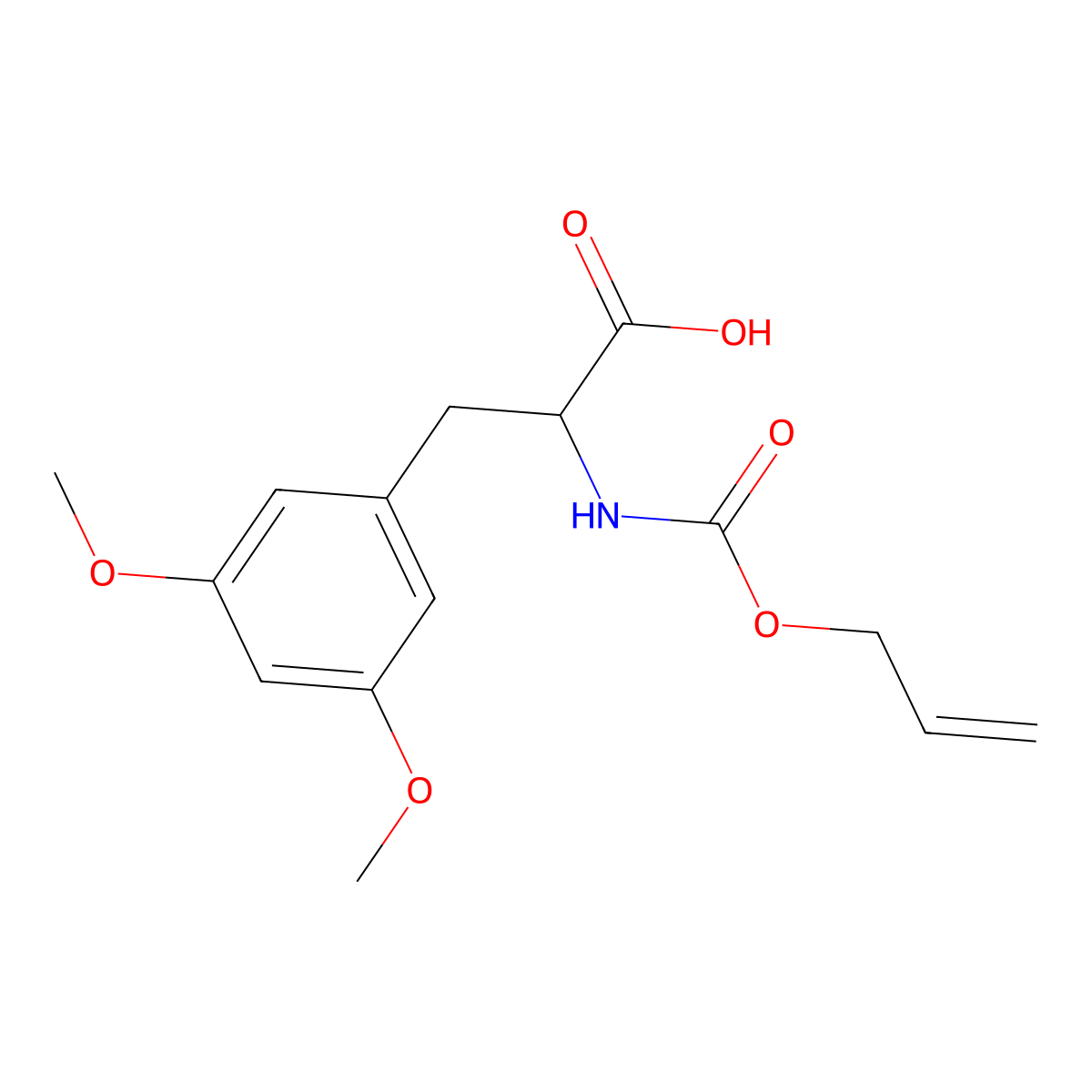 3-(3,5-Dimethoxyphenyl)-2-{[(prop-2-en-1-yloxy)carbonyl]amino}propanoic acid molecular structure, CAS 2763907-18-0