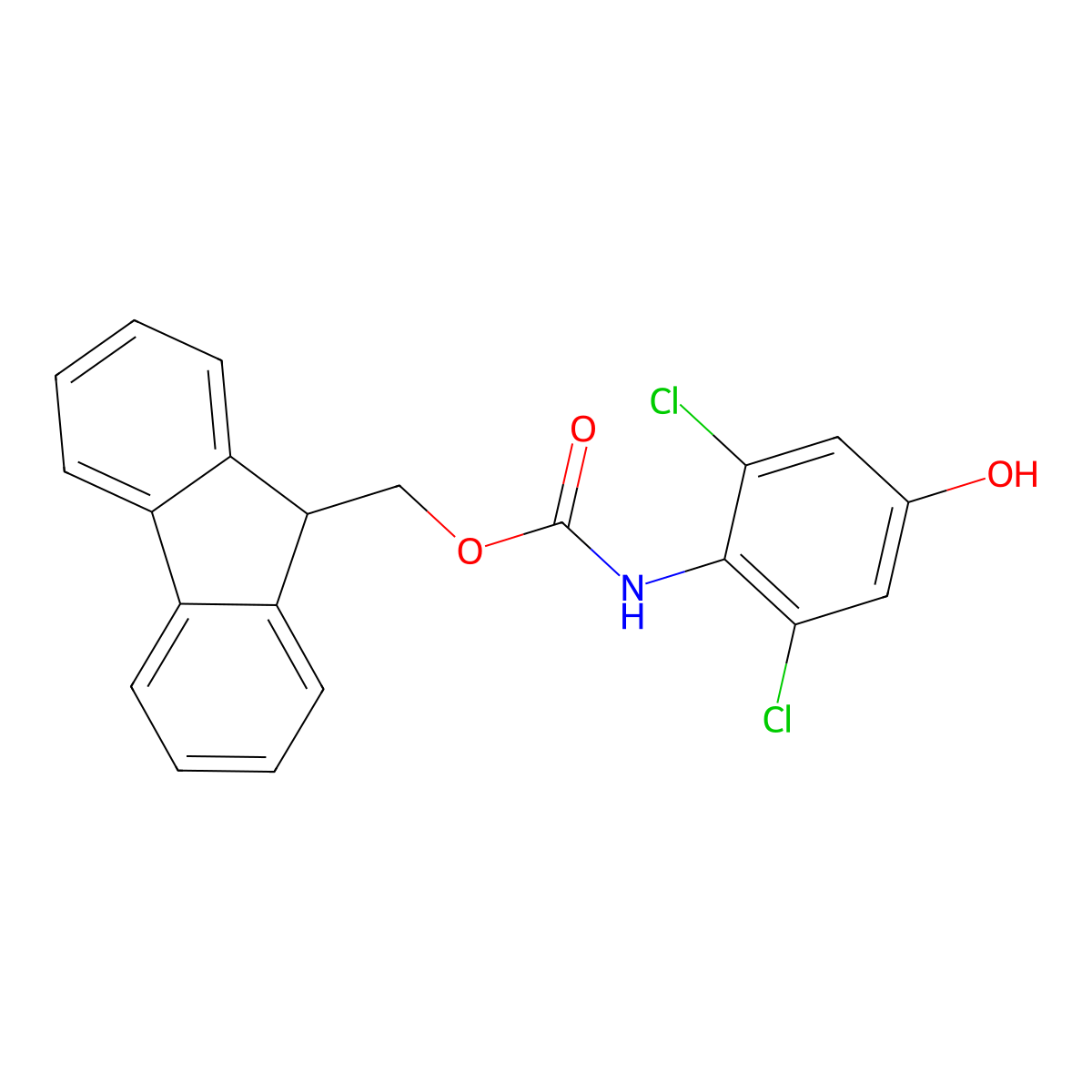 (9H-fluoren-9-yl)methyl N-(2,6-dichloro-4-hydroxyphenyl)carbamate molecular structure, CAS 2763907-21-5